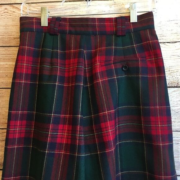 VINTAGE CASUAL CORNER PURE WOOL CULOTTES IN PLAID - Picture 3 of 8